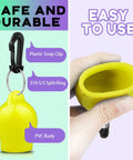 Scuba Regulator Mouthpiece Cover Dust Protector Cap With Stainless Steel Split Ring And Clip, PVC Diving Holder, Yellow Finish