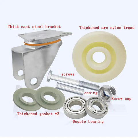 3 Inch Heavy Duty Nylon Casters 4 Pack Swivel Wheels With Brakes For Furniture And Carts Built Hella Tough components including steel bracket.