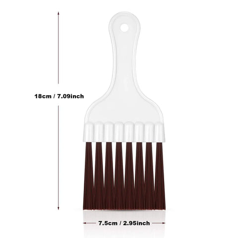 4 Pack Coil Brush Set For Air Conditioner Condenser And Refrigerator Cleaning, small brown whisk brush with dimensions.