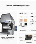 Air Desktop CNC Machine With Makera CAM For Makers Enclosed Mini CNC Mill and accessories package contents