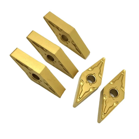 Top Notch 10 Piece Carbide Lathe Tool Set With VNMG160404 And VNMG160408 Inserts displayed on a white background.