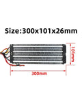 Heavy Duty PTC Ceramic Air Heater 220V 3000W Electric Heating Element for AC Units, 300x101x26mm size.