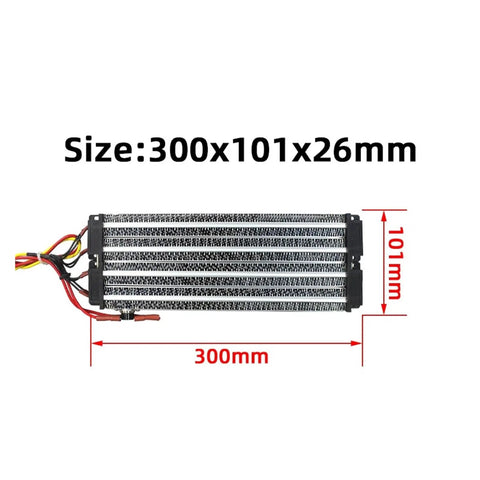 Heavy Duty PTC Ceramic Air Heater 220V 3000W Electric Heating Element for AC Units, 300x101x26mm size.