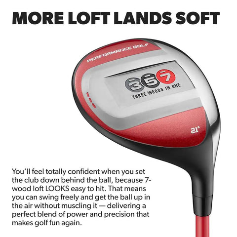 357 Fairway Hybrid 21 Degree Loft For Seniors Right Handed Delivers Distance Of A 3 Wood With The Ease Of A 7 Wood club head close-up
