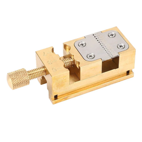 Brass Watch Repair Vise With Tiny Clamp Holds 0.2-0.9mm Hands And Wheel Parts, Compact Bench Tool For Precision Watchmaking And DIY Repair Work
