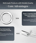 Big 1200Pcs M8 201 Stainless Steel Spring Lock Washers Set for Industrial and DIY Projects, Rust Resistant and Heat Proof, Inner Diameter 0.342in, Thickness 0.083in, Wide 0.087in, Opening 0.207in, Strong Elastic Locking Force, stainless steel spring lock washer close-up