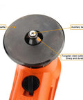 Bainuo Mini Portable Pneumatic Chamfering Machine For Metal Trimming And Deburring 45 Degree Arc Corner Tool details showing alloy baffle and tungsten steel cutter head.