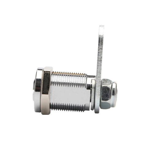 Side view of Heavy Duty Cam Lock 5/8 Inch Dimple Key Lock for Cabinets and Secure Storage, chrome plated diecast alloy