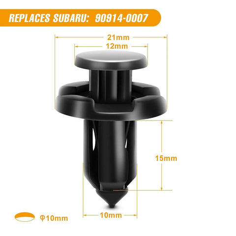 Push Type Retainer Fastener Kit For Subaru Vehicles With 100 Pcs 7mm 8mm 10mm Clips And Rivets, OEM Upgrade Compatible
