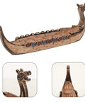 Dope Viking Dragon Ship Model Resin Sculpture For Home Decor Nautical Desk Ornament Pirate Style Boat Statue Retro Dragon Head Craft