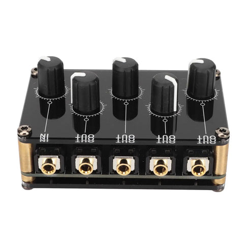 Top view of Compact 4 Channel Stereo Mixer For Home Studio Use Passive Live Console With Low Noise Ideal For Mixing Instruments