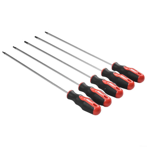 Cool Extended Long Blade Screwdriver Kit With 5 Torx Bits And Magnetic Tips For Auto Repair Electronics Reach Deep Recessed Screws, 400mm steel