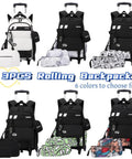 Color variety of Three Piece Boys Rolling Backpack Set For School And Travel With Six Wheel Trolley Design Durable Waterproof Nylon