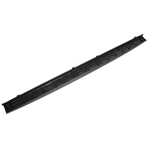 Side view of ECOTRIC tailgate molding cap for 2009-2014 Ford F-150, black plastic rear tailgate trim