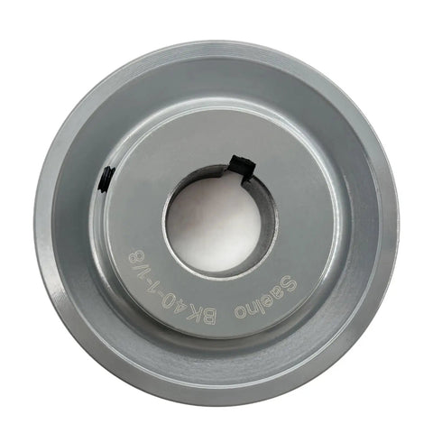 3.95 Inch OD Cast Iron V Belt Pulley With One Groove For A AX B BX 4L 5L Belts Bore And Shaft One And One Eighth Inch Keyseat One Quarter By One Eighth Rust Resistant Finish Statically Balanced Electric Motor Pulley For Real Shop Pros top view