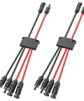 4 To 2 Solar Y Branch Connectors Kit For PV Panels Parallel Wiring Waterproof Wire Plug Tool MF FFMM 2 Pack No Fuss Solar Panel Adapters