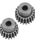 Close-up of 19T and 21T pinions from Beefy Steel 48P Spur Gear 86T With 19T And 21T Pinions Gear Set for RC cars, durable steel construction.