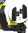 Upgrade Your Ride With These Premium Aluminum Alloy Ebike Foot Pegs That Rock Like A Pro. These Nonslip Front Pedals Offer Serious Grip And Ultimate Comfort For Long Hauls, Making Every Electric Bike Journey Safer And Way More Fun Without Compromising On. black aluminum alloy ebike foot pegs with screws, shown mounted on frame