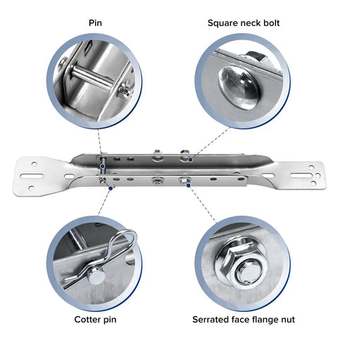 Garage Door Top Panel Bracket For Opener Mount Adjustable Reinforcement Bracket Carbon Steel Zinc Plated Rust Proof Two Piece Design Fits 18 Inch 21 Inch Or 24 Inch Lengths Easy Install