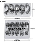 Bass Fishing Offset Worm Hooks Kit With Tackle Box, EWG Wide Gap Hooks For Texas Rig And Carolina Rig, 50 Pcs, Sizes 1/0 To 5/0