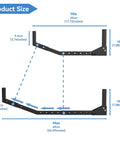 Slick Wall Mount Kayak Rack And Universal Garage Storage Hooks For Quick Gear Stash Out size diagram showing adjustable dimensions.