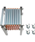 Heavy Duty Expandable Conveyor Roller With Ball Bearing Wheels 110 Lb Load Rating Rustproof Steel Frame, adjustable and sturdy design.
