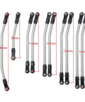 Beefed Up Aluminum Linkage Rod Set For One Tenth Scale RC Rock Crawlers 10 piece set with various lengths, durable suspension parts