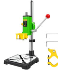 Upgrade Floor Drill Press Rotary Tool Stand with 90 Degree Rotating Table Fixed Frame Clamp for Hand Drills and Rotary Tools