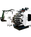 Multi Color Plastic Cup Printer For Cylindrical Drinkware, Graphic Decoration Machine in white with control panel and rollers.