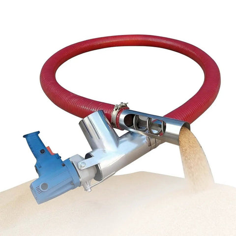 Flexible Heavy Duty Auger Conveyor For Pellets And Grain 2200W Motor Delivers 220 To 440 Lbs Per Minute in action