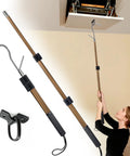 No-Fuss Attic Ladder Pull Down System Kit With Telescoping Extension Rod Door Hook D Ring And Mounting Screws Replacement For Attic Pull Down Cord 20 To 40 Inch Adjustable Space Saving Heavy Duty Aluminum Pole for attic ladder access