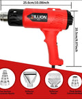 1800W Dual Temperature Heat Gun With 122F To 1202F Range, 4 Nozzles Kit, Black Red Pro Hot Air Gun For Crafts Shrink Wrap Electronics Repair DIY Projects