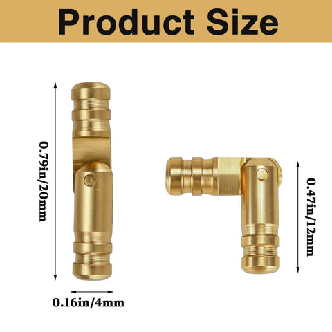 Brass Barrel Hinges 270 Degree Concealed 4 X 20 Mm Pack Of 20 Or 30, shown in open and closed positions with dimensions.