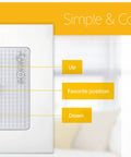 Smoove Origin RTS 1 Channel Wall Button Remote Control 433.42 MHz For Roller Shutters With Frame Easy Light Control