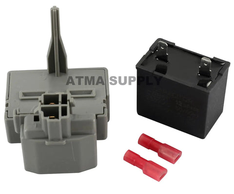 Plug And Play Drop In Refrigerator Start Relay And Run Capacitor Kit For Whirlpool Kenmore Amana Freezers And Fridges Includes 1 Start Relay And 1 Capacitor Fits WPW10189190 W10662129 W10197428 241941003 2255198 PS11740412 Quick Fix components