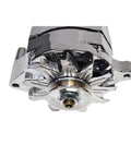 Front view of 1G Style High Output 110 Amp Alternator for Ford 1965 1989 V6 and V8 Models, 1 Wire, 10SI Compatible with Single Groove Drive Belt