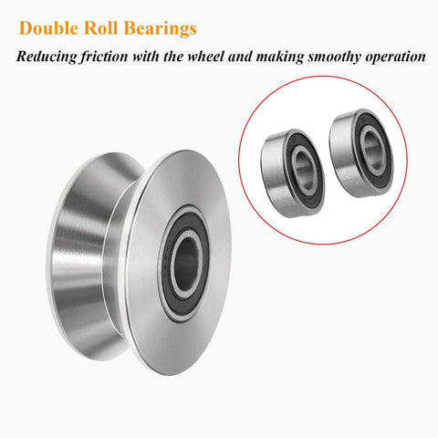 Stainless Steel Sliding Gate Wheel With V Groove Roller For Beefy Heavy Duty Gates And Garage Doors Smooth Ball Bearing Track Roller