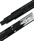Beefy Heavy Duty Telescopic Drawer Slides 22 Inch Full Extension Hydraulic Ball Bearing Soft Close, black metal detail view