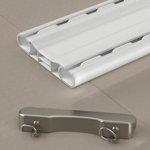 Heavy Duty Ceiling Curtain Track System With Double Rails, Silent Aluminum Curtain Rails, Ceiling Mounted, White, 2.9m