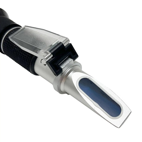 3-In-1 Honey Refractometer for Beekeepers With Brix, Moisture and Baume Readings, Factory Calibrated and Ready Out of the Box, Fast Accurate Measurements, No Guesswork, Portable ATC Kit With Glycerin Calibration to 78.8 Percent. handheld metal refractometer with clear cover