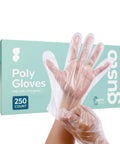 Disposable Poly Gloves For Food Prep And Service, Clear, Latex Free, Powder Free, One Size Fits Most, 500 Count, Food Safe Plastic Gloves