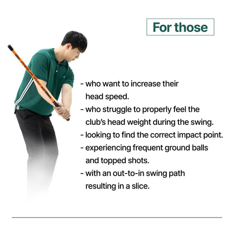 Man demonstrating Golf Swing Trainer Pro Indoor Practice Aid With MAX SPEED Stick