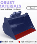 20 Inch No Teeth Flat Backhoe Bucket For Mini Excavator With 2 Pins, Smooth Edge For Ditch Cleaning And Slope Leveling, Heavy Duty