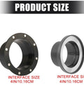 Boss Woodshop Dust Collector Adapter Snaps Sweet And Solid On Any 4 Inch Hose For Table Planer And Saw Vacuum Ports With Snap Lock Connectors, two sizes displayed.