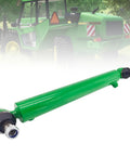 Power Steering Hydraulic Cylinder For John Deere Tractors And Telehandlers, Compatible With 4120 4320 4520 4600 4710 4720 4500 Telehandler And 110TLB Backhoe Loader, Replaces LVA14159, shown in green against tractor background
