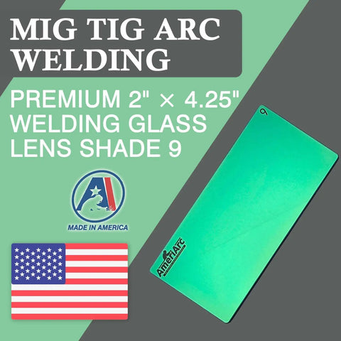 Heavy Duty Shade 9 Welding Lens Replacement Filter Passive Non Auto Darkening Safety Glass True Color View 2X4.25 Inch rectangular filter.