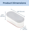 Product dimensions of Universal Non Slip Toilet Seat Bumpers 4 Piece Set with Strong Adhesive, showing size details.