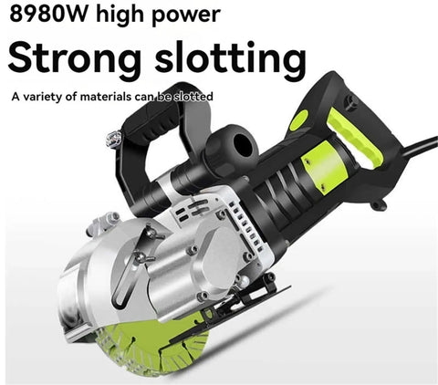 Heavy Duty Wall Groove Cutting Machine And Handheld Slotter For Concrete Brick Granite with 8980W high power motor.