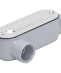 2 Inch LR Type Threaded Conduit Body With Die Cast Aluminum Body And Stamped Steel Cover In Gray Finish