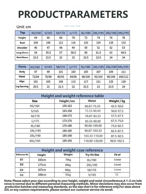 Size chart for Built Tough Long Sleeve Work Jacket And Matching Pants Uniform Set With Button Cuffs And Classic Collar In Navy Blue.